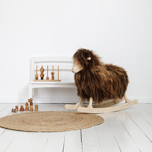 ROCKING SHEEP BROWN LONG WOOL