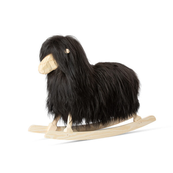 ROCKING SHEEP BLACK LONG WOOL