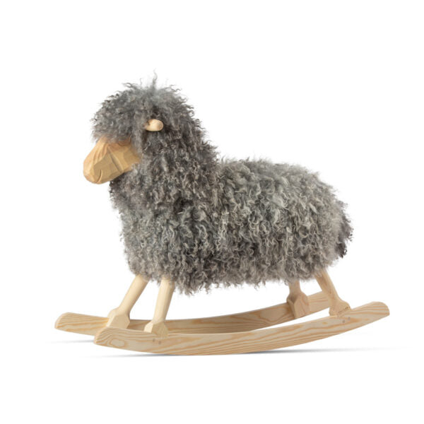 ROCKING SHEEP GRAY CURLY WOOL
