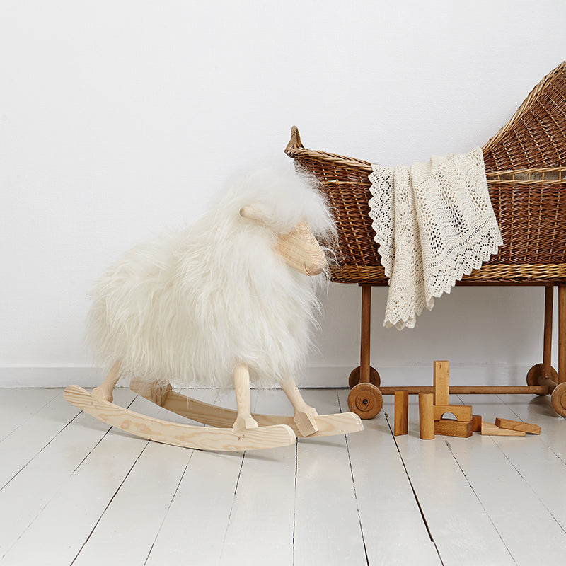 ROCKING SHEEP WHITE LONG WOOL