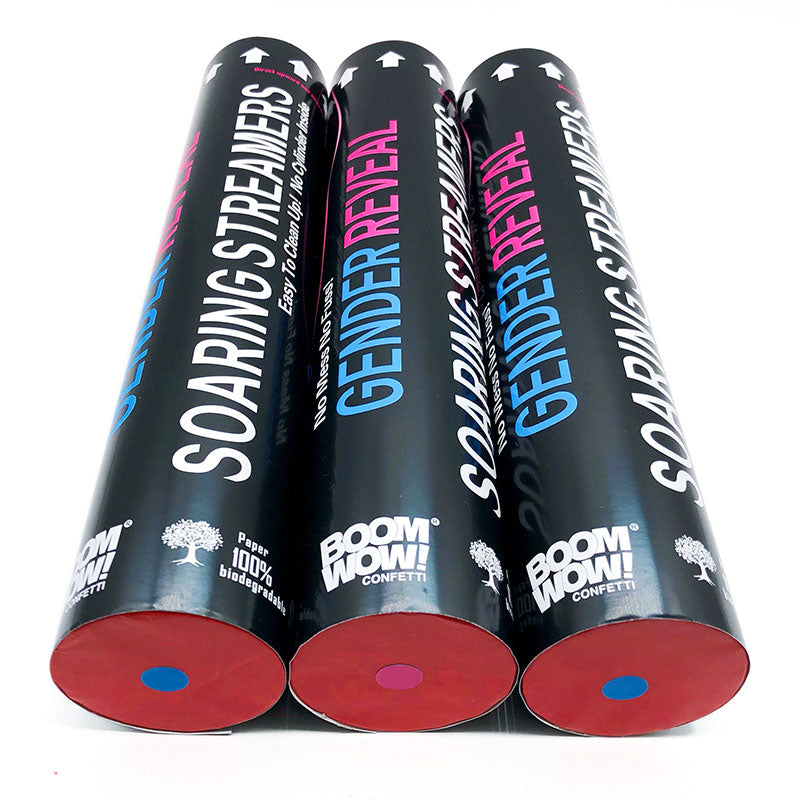 Gender Reveal Handheld Soaring Streamer Cannons 45cm