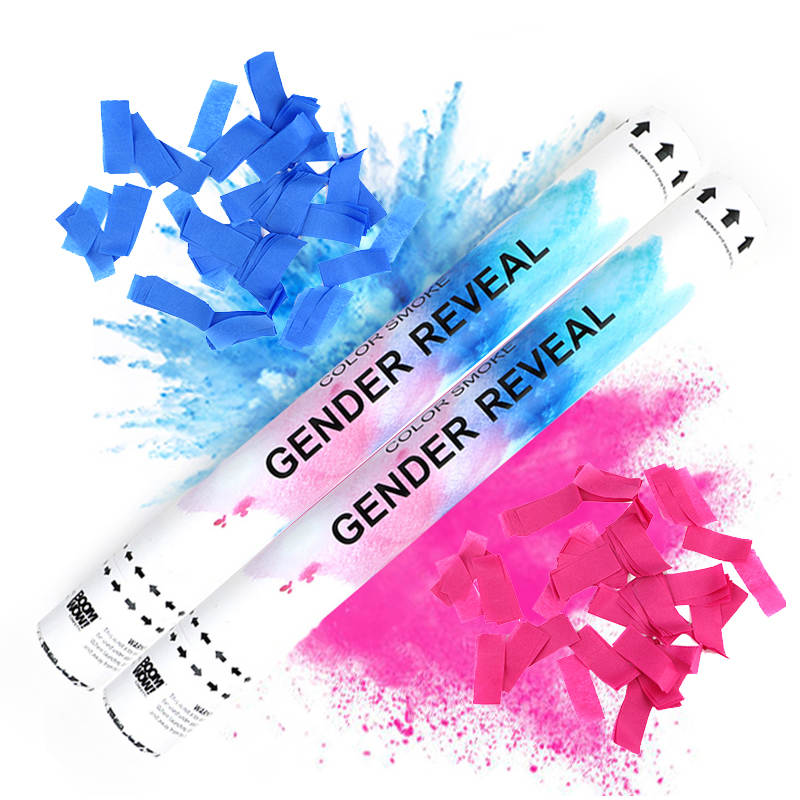 Gender Reveal Combo Confetti & Smoke Cannons 45cm